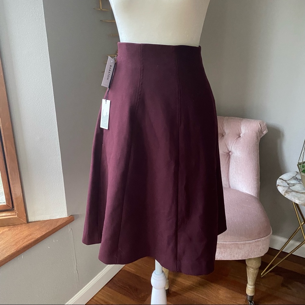 NWT Aritzia Babaton Fyodor Skirt / deep red maroon / size 0